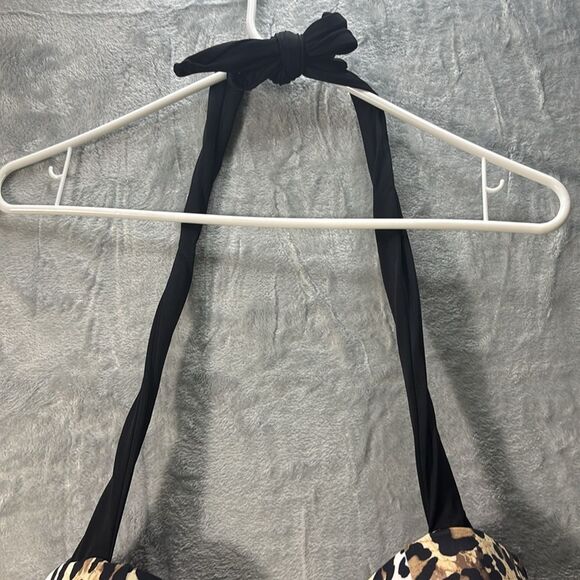 Animal Print Bathing Suit Top Only No Bottoms Halter Flowy Size 2x - Picture 4 of 7